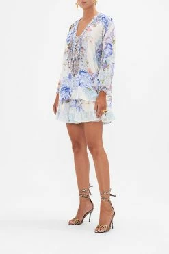 LACE UP BLOUSE PAINT ME POSITANO -clothing shop CAMILLA 00023803 LACE UP BLOUSE PAINT ME POSITANO 2