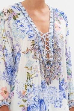 LACE UP BLOUSE PAINT ME POSITANO -clothing shop CAMILLA 00023803 LACE UP BLOUSE PAINT ME POSITANO 5