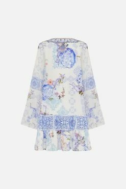 A-LINE GATHERED PANEL DRESS PAINT ME POSITANO -clothing shop CAMILLA 00023808 A LINEGATHEREDPANELDRESS PAINTMEPOSITANO GHOST 2