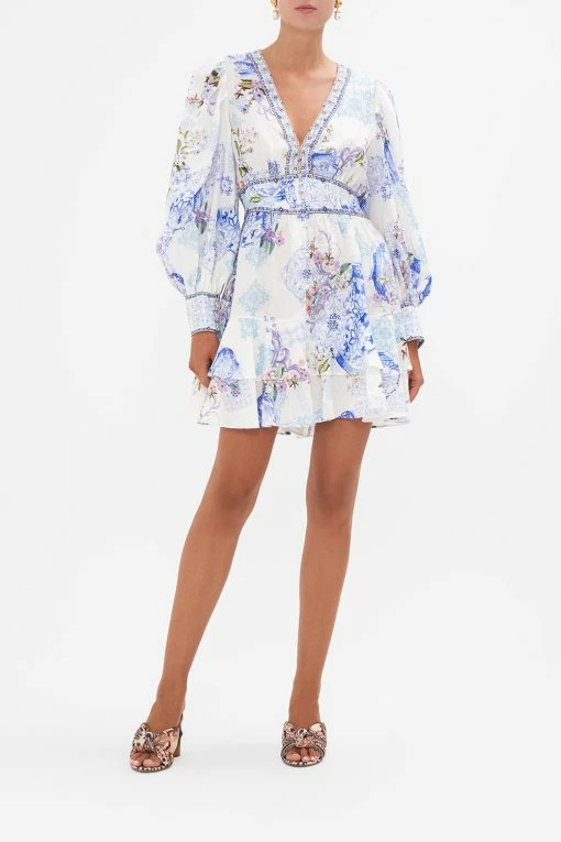 BUTTON FRONT FRILL DRESS PAINT ME POSITANO 2 BUTTON FRONT FRILL DRESS PAINT ME POSITANO -clothing shop CAMILLA 00023809 BUTTON FRONT FRILL DRESS PAINT ME POSITANO 1