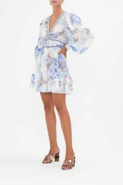 BUTTON FRONT FRILL DRESS PAINT ME POSITANO -clothing shop CAMILLA 00023809 BUTTON FRONT FRILL DRESS PAINT ME POSITANO 2