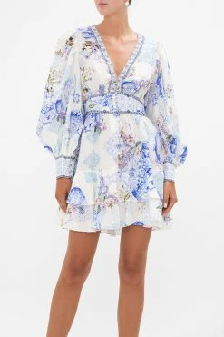 BUTTON FRONT FRILL DRESS PAINT ME POSITANO -clothing shop CAMILLA 00023809 BUTTON FRONT FRILL DRESS PAINT ME POSITANO 4