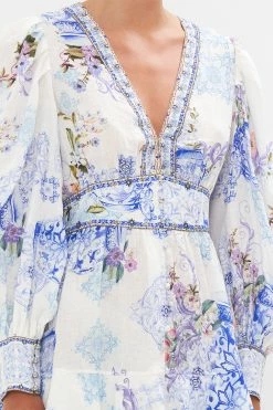 BUTTON FRONT FRILL DRESS PAINT ME POSITANO -clothing shop CAMILLA 00023809 BUTTON FRONT FRILL DRESS PAINT ME POSITANO 5