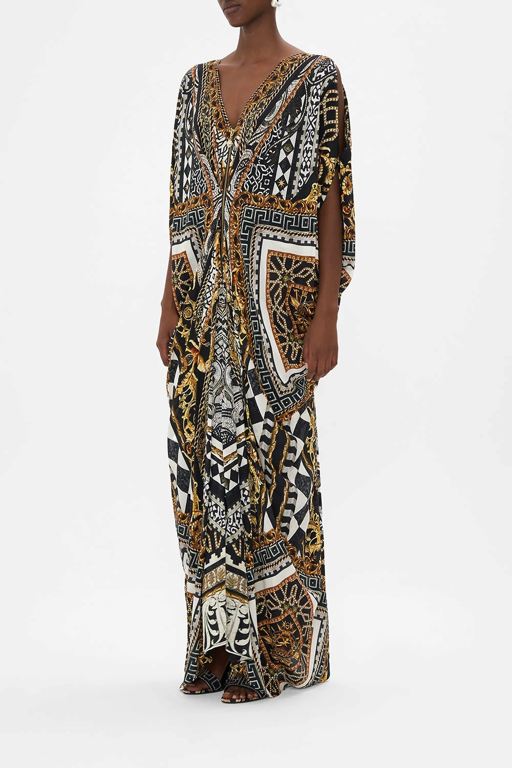 LONG DRAPE DRESS WITH ZIP FRONT LOOK UP TESORO - Image 4