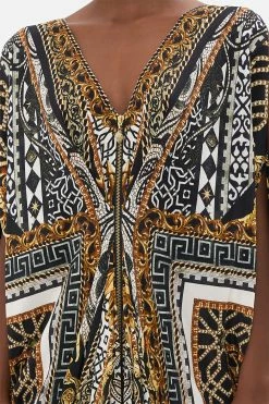 LONG DRAPE DRESS WITH ZIP FRONT LOOK UP TESORO -clothing shop CAMILLA 00023816 LONG DRAPE DRESS WITH ZIP FRONT LOOK UP TESORO 5