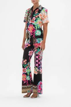 SHORT SLEEVE COLLARED TOP PRINTED PRIMA VERA -clothing shop CAMILLA 00023861 SHORT SLEEVE COLLARED TOP PRINTED PRIMA VERA 2