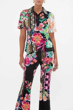 SHORT SLEEVE COLLARED TOP PRINTED PRIMA VERA -clothing shop CAMILLA 00023861 SHORT SLEEVE COLLARED TOP PRINTED PRIMA VERA 4