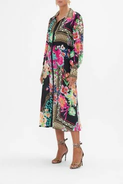 WAIST TIE SHIRT DRESS PRINTED PRIMA VERA -clothing shop CAMILLA 00023864 WAIST TIE SHIRT DRESS PRINTED PRIMA VERA 2
