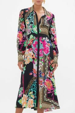 WAIST TIE SHIRT DRESS PRINTED PRIMA VERA -clothing shop CAMILLA 00023864 WAIST TIE SHIRT DRESS PRINTED PRIMA VERA 4