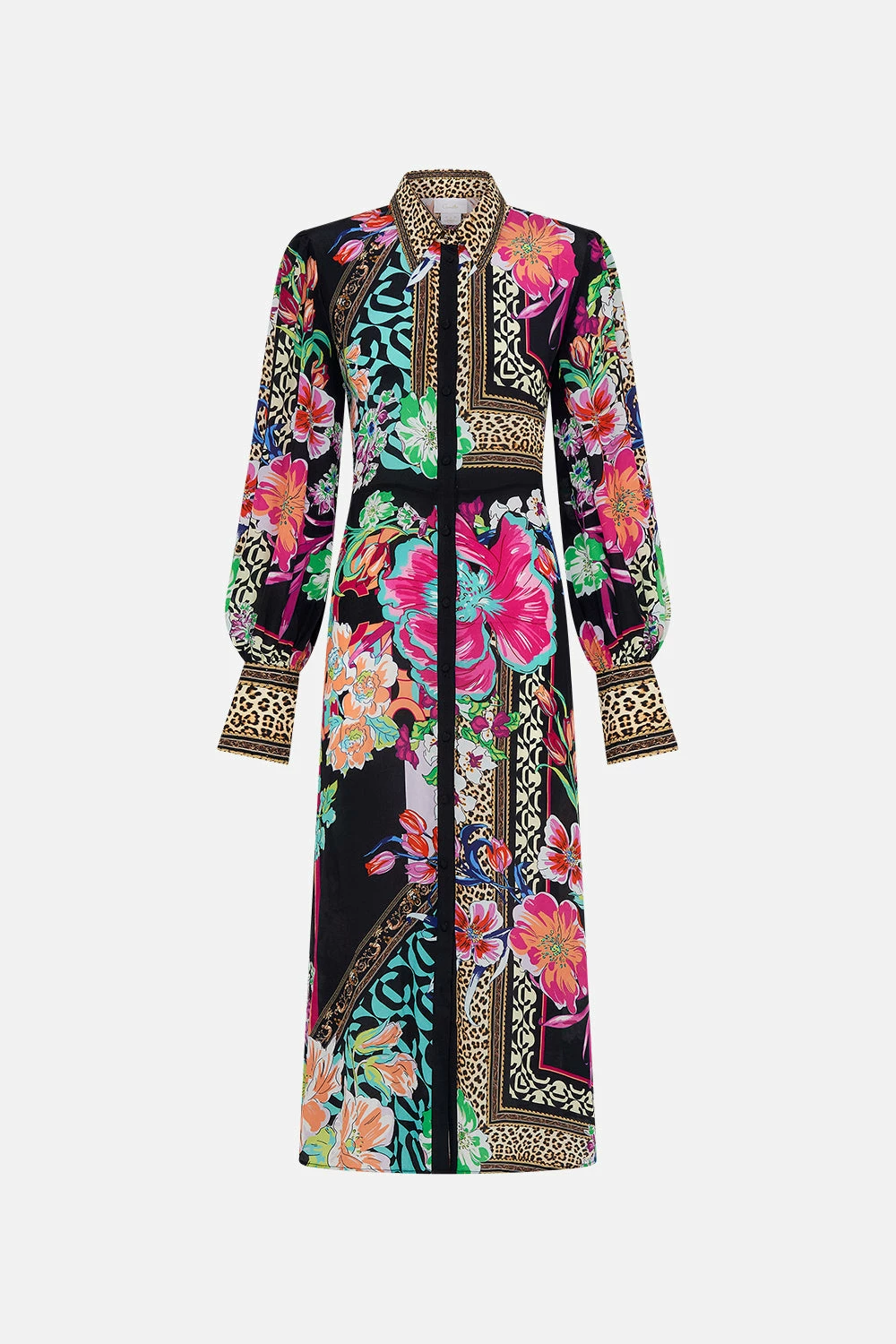 WAIST TIE SHIRT DRESS PRINTED PRIMA VERA - Image 3