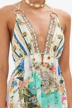 SHORT FLARED DRESS WITH HARDWARE AMALFI LULLABY -clothing shop CAMILLA 00023874 SHORT FLARED DRESS WITH HARDWARE AMALFI LULLABY 5