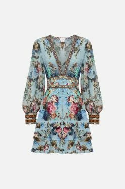 BUTTON FRONT FRILL DRESS LETTERS TO LEO -clothing shop CAMILLA 00023881 BUTTON FRONT FRILL DRESS LETTERS TO LEO GHOST