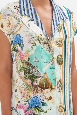 BUTTON THROUGH COLLARED TOP AMALFI LULLABY 9 BUTTON THROUGH COLLARED TOP AMALFI LULLABY -clothing shop CAMILLA 00023885 BUTTON THROUGH COLLARED TOP AMALFI LULLABY 5