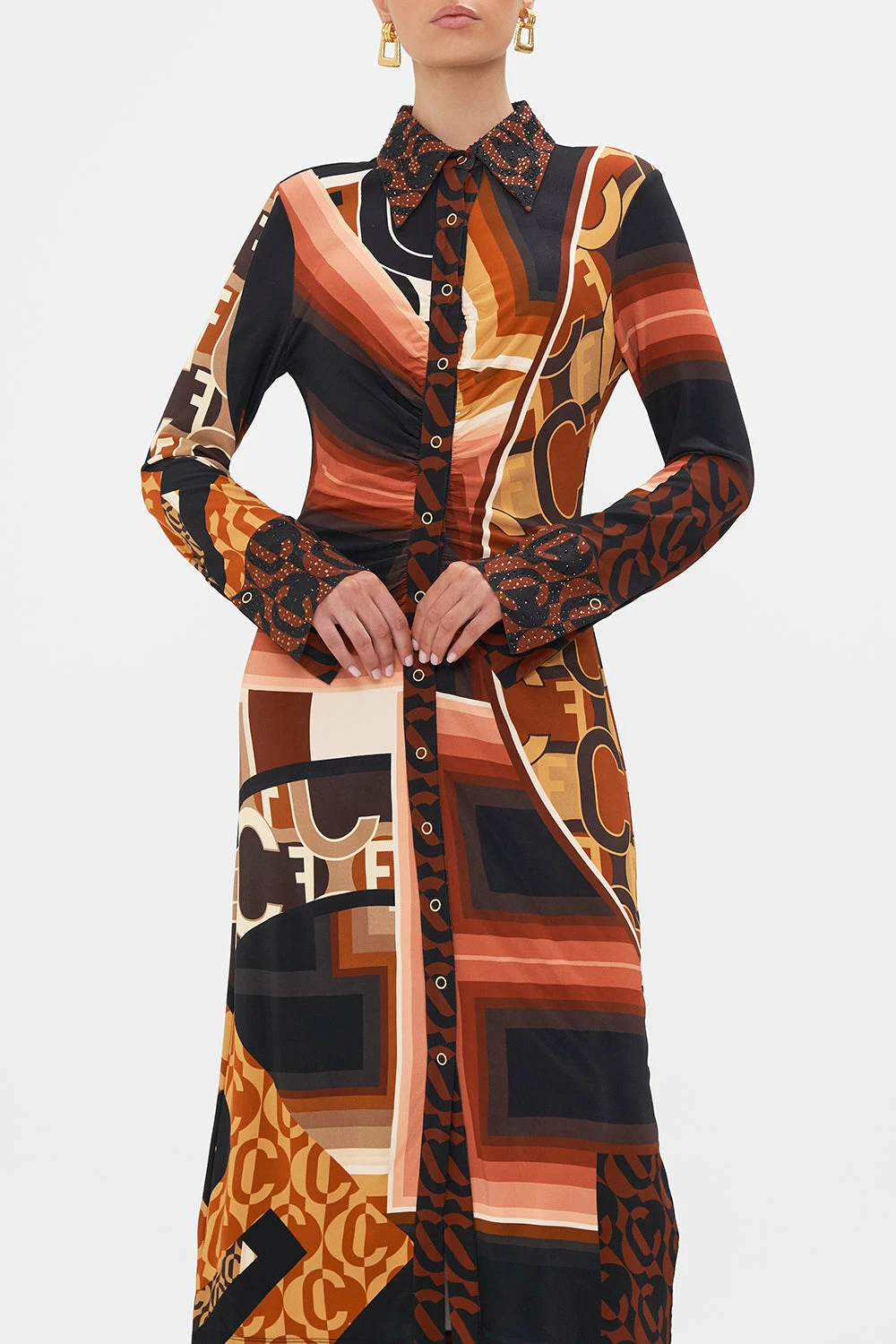 JERSEY MIDI SHIRT DRESS FEELING FRESCO 5 JERSEY MIDI SHIRT DRESS FEELING FRESCO - Image 5