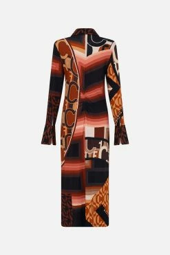 JERSEY MIDI SHIRT DRESS FEELING FRESCO 13 JERSEY MIDI SHIRT DRESS FEELING FRESCO -clothing shop CAMILLA 00023895 JERSEYMIDISHIRTDRESS FEELINGFRESCO GHOST 2