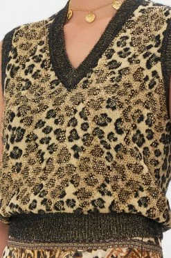 CROPPED JACQUARD KNIT VEST STANDING OVATION -clothing shop CAMILLA 00024003 CROPPEDKNITVEST STANDINGOVATION 5