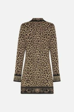 ZIP FRONT MINI KNIT DRESS STANDING OVATION -clothing shop CAMILLA 00024006 ZIP FRONT MINI KNIT DRESS 30u STANDING OVATION GHOST 2