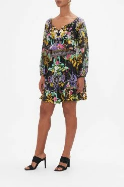 BLOUSON SLEEVE DRESS WITH DOUBLE RUFFLE HEM MEET ME IN MARCHESA 10 BLOUSON SLEEVE DRESS WITH DOUBLE RUFFLE HEM MEET ME IN MARCHESA -clothing shop CAMILLA 00024056 MEETMEINMARCHESA BLOUSONSLEEVEWITHDOUBLERUFFLEHEM1