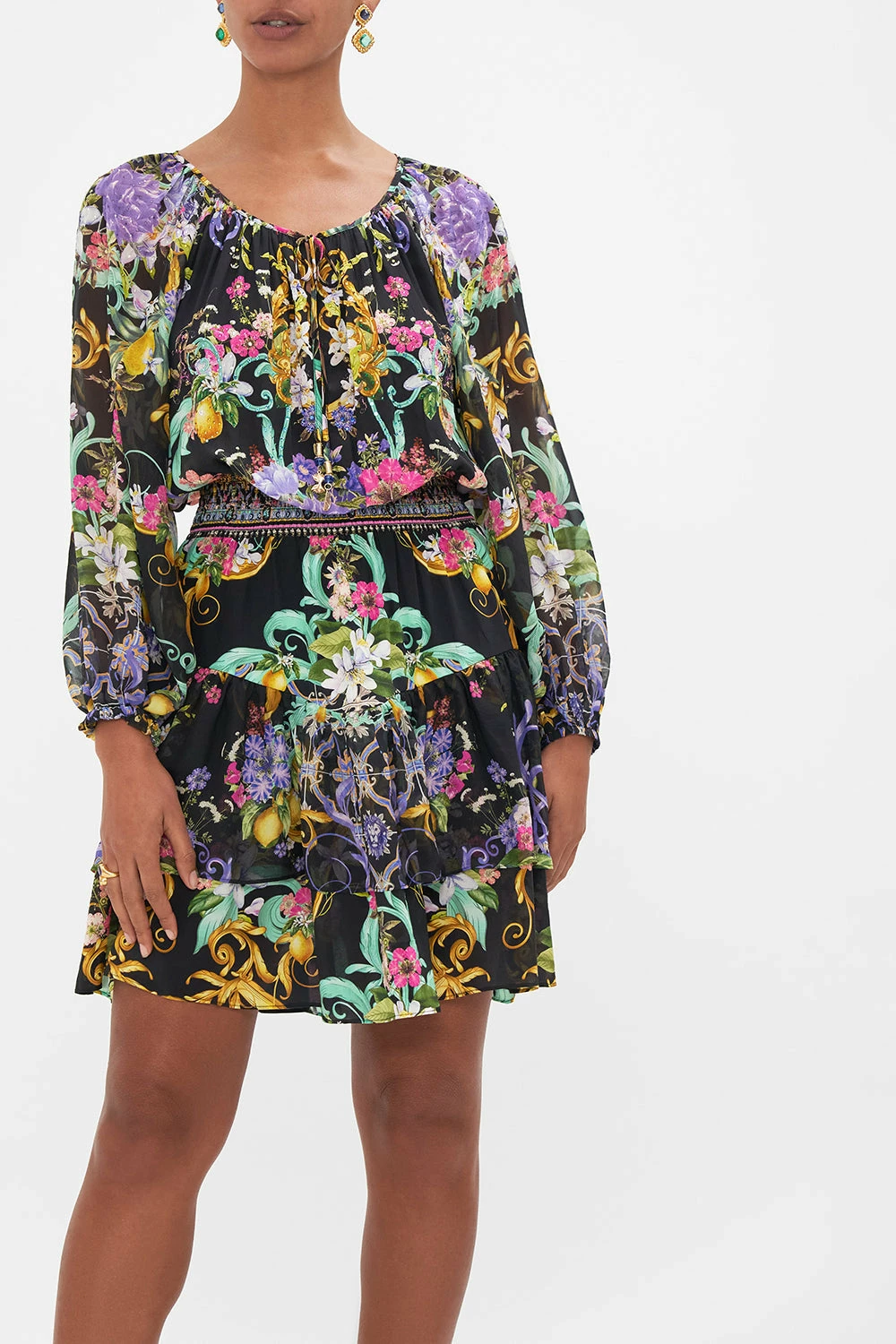 BLOUSON SLEEVE DRESS WITH DOUBLE RUFFLE HEM MEET ME IN MARCHESA 5 BLOUSON SLEEVE DRESS WITH DOUBLE RUFFLE HEM MEET ME IN MARCHESA - Image 5