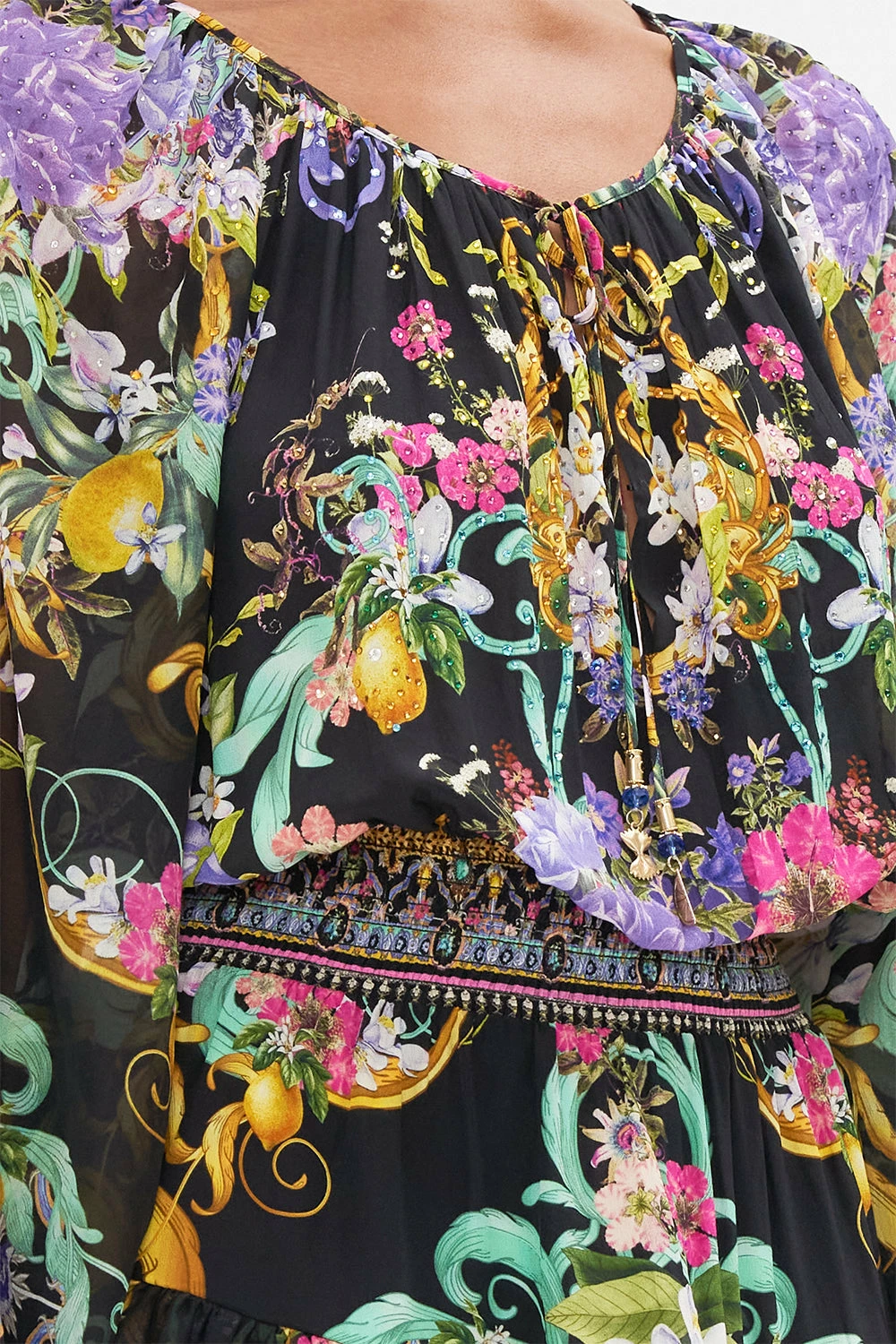 BLOUSON SLEEVE DRESS WITH DOUBLE RUFFLE HEM MEET ME IN MARCHESA 6 BLOUSON SLEEVE DRESS WITH DOUBLE RUFFLE HEM MEET ME IN MARCHESA - Image 6