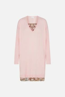 V NECK JUMPER WITH PRINT BACK BAMBINO BLISS -clothing shop CAMILLA 00024059 V NECK JUMPER WITH PRINT BACK BAMBINO BLISS GHOST