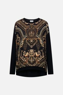 LONG SLEEVE JUMPER WITH PRINT FRONT DUOMO DYNASTY -clothing shop CAMILLA 00024081 LONG SLEEVE JUMPER WITH PRINT FRONT DUOMO DYNASTY GHOST