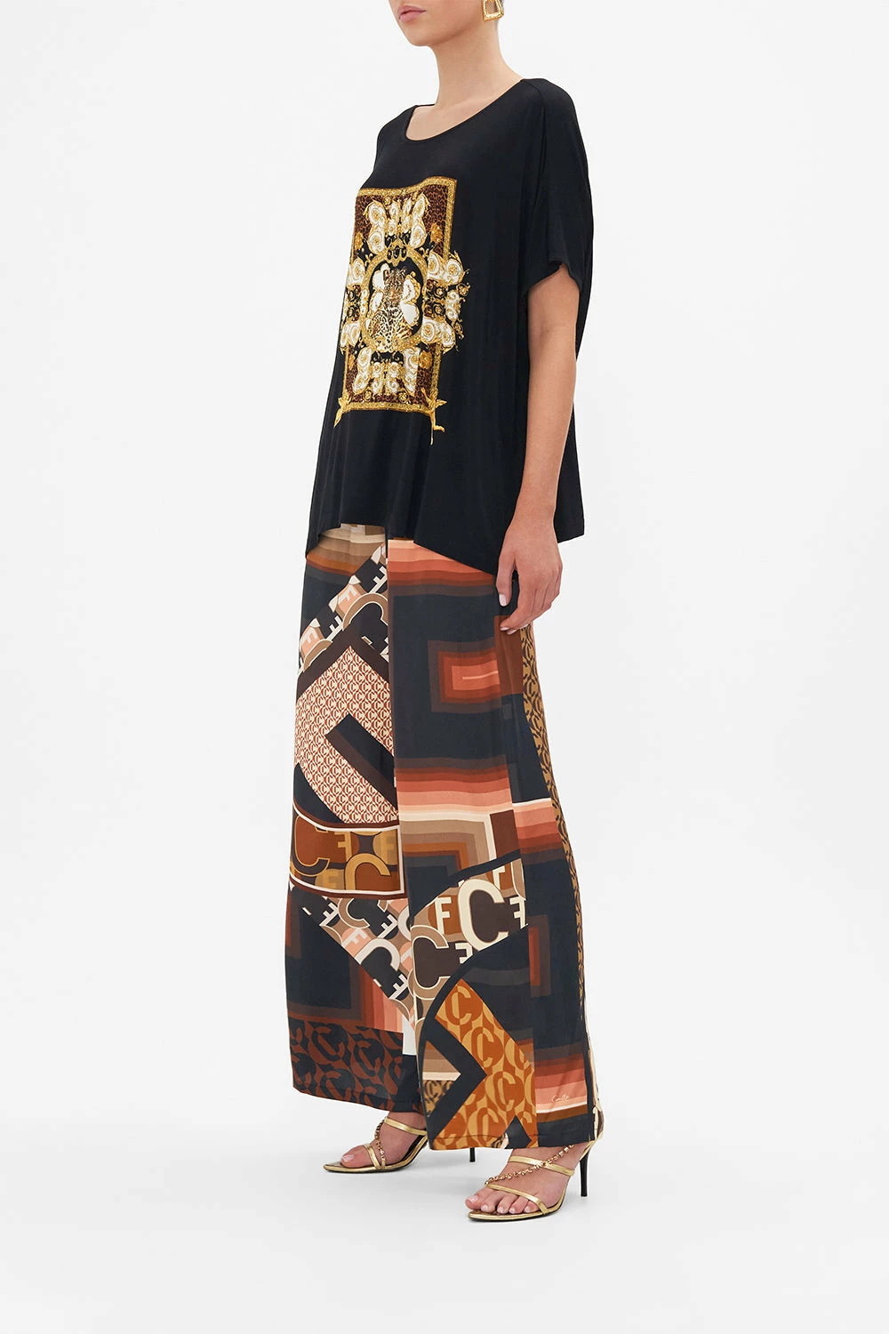 LOOSE FIT ROUND NECK TEE - BLACK FEELING FRESCO 4 LOOSE FIT ROUND NECK TEE - BLACK FEELING FRESCO - Image 4