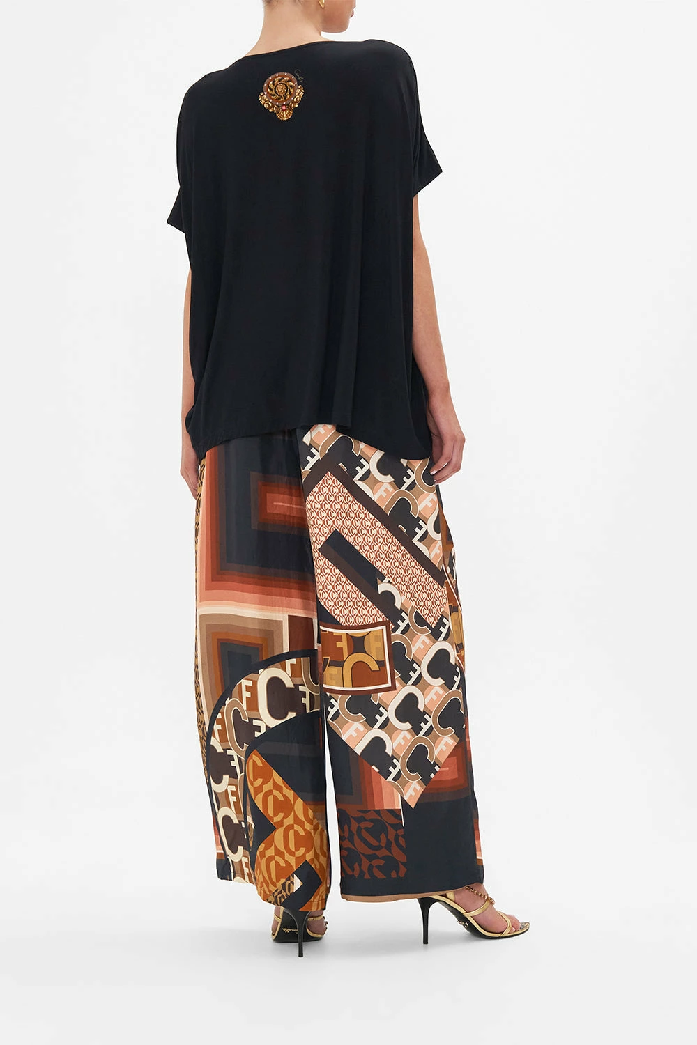 LOOSE FIT ROUND NECK TEE - BLACK FEELING FRESCO 2 LOOSE FIT ROUND NECK TEE - BLACK FEELING FRESCO - Image 2