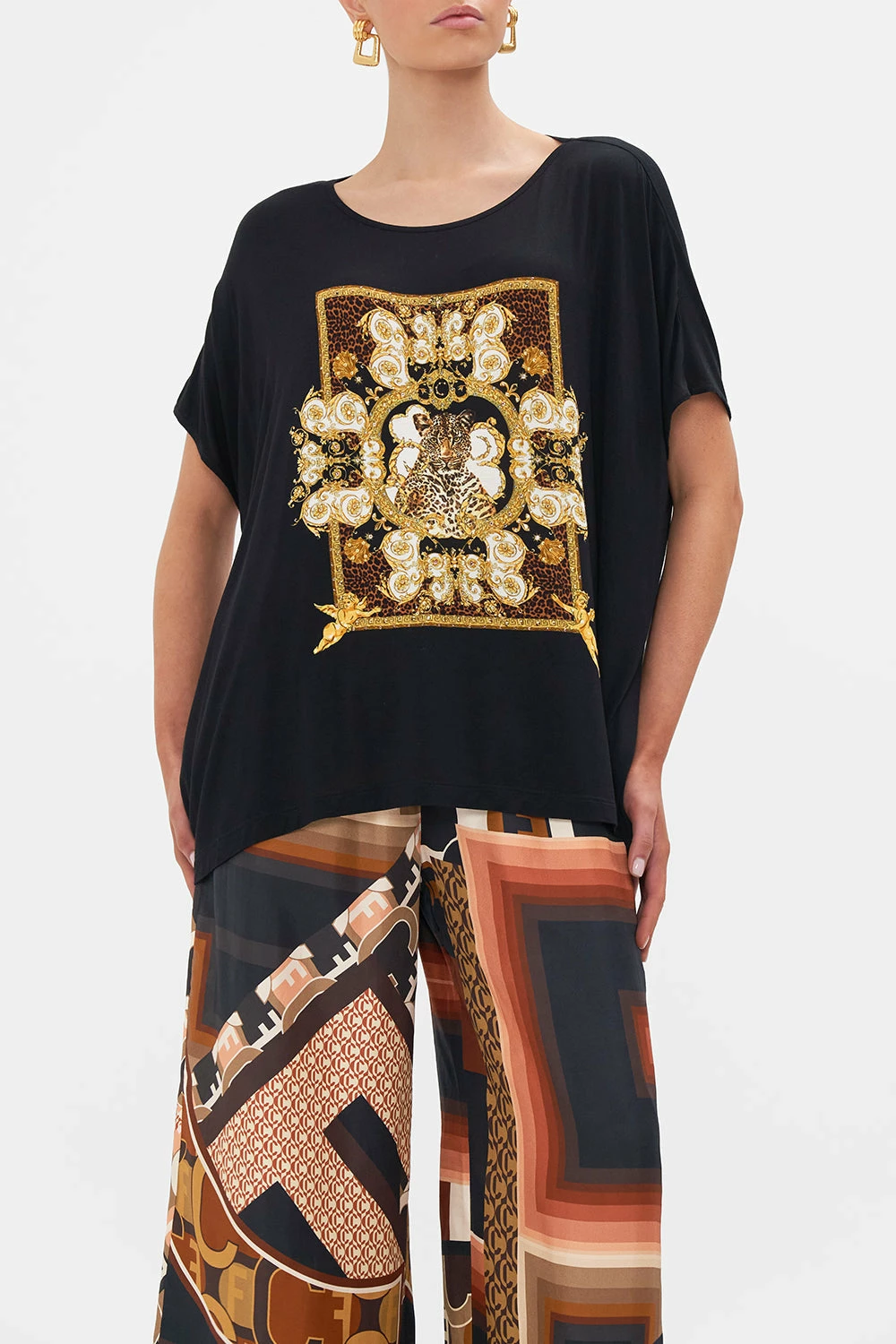 LOOSE FIT ROUND NECK TEE - BLACK FEELING FRESCO 5 LOOSE FIT ROUND NECK TEE - BLACK FEELING FRESCO - Image 5