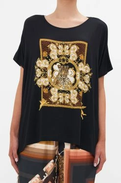 LOOSE FIT ROUND NECK TEE - BLACK FEELING FRESCO 12 LOOSE FIT ROUND NECK TEE - BLACK FEELING FRESCO -clothing shop CAMILLA 00024105 FEELINGFRESCO LOOSEFITROUNDNECKTEE 5 82330aab 036e 4ee2 9440 d190f3a2417d