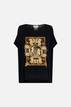 LOOSE FIT ROUND NECK TEE - BLACK FEELING FRESCO 9 LOOSE FIT ROUND NECK TEE - BLACK FEELING FRESCO -clothing shop CAMILLA 00024105 LOOSEFITROUNDNECKTEE FEELINGFRESCO GHOST 1