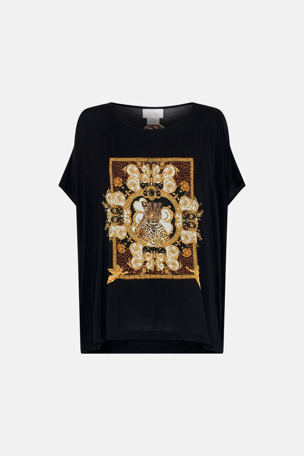 LOOSE FIT ROUND NECK TEE - BLACK FEELING FRESCO 3 LOOSE FIT ROUND NECK TEE - BLACK FEELING FRESCO - Image 3