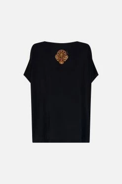 LOOSE FIT ROUND NECK TEE - BLACK FEELING FRESCO 13 LOOSE FIT ROUND NECK TEE - BLACK FEELING FRESCO -clothing shop CAMILLA 00024105 LOOSEFITROUNDNECKTEE FEELINGFRESCO GHOST 2