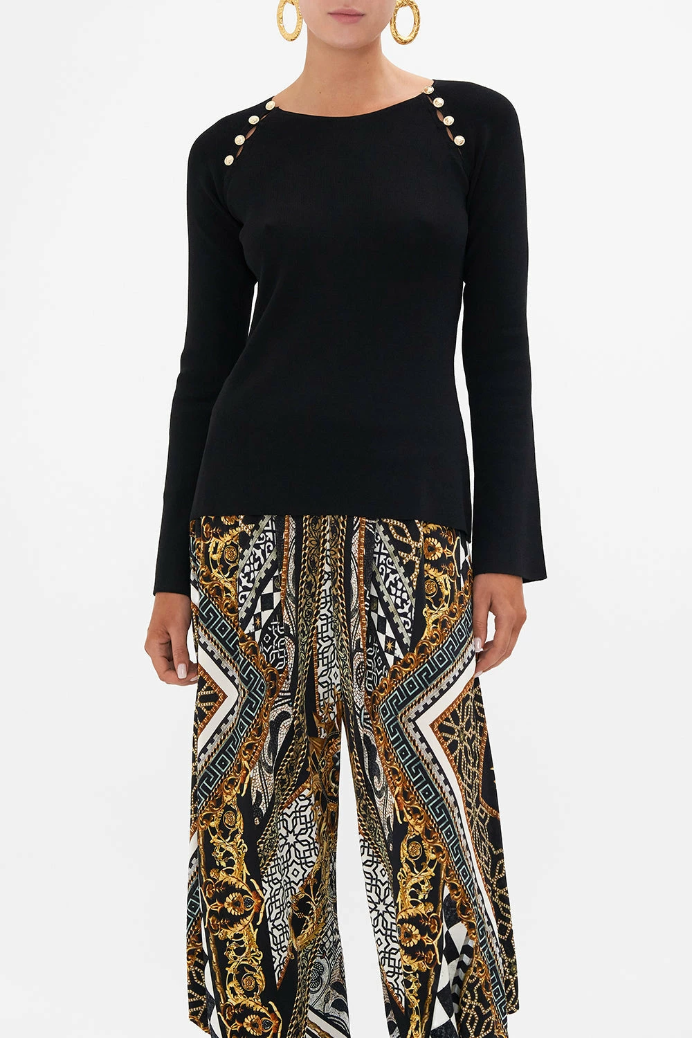 BUTTON DETAIL LONG SLEEVE TOP LOOK UP TESORO - Image 5