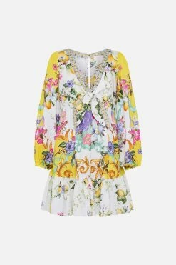 SHORT TIE FRONT BLOUSON DRESS CATERINA SPRITZ -clothing shop CAMILLA 00024148 SHORT TIE FRONT BLOUSON DRESS CATERINA SPRITZ GHOST