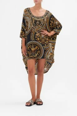 SCOOP BACK HEM LOUNGE DRESS DUOMO KALEIDO