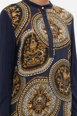 SPLICED HENLEY SHIRT DUOMO KALEIDO 10 SPLICED HENLEY SHIRT DUOMO KALEIDO -clothing shop CAMILLA 00024218 SPLICED HENLEY SHIRT DUOMO KALEIDO 5