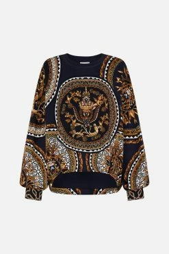 TUCK DETAIL SWEATER DUOMO KALEIDO -clothing shop CAMILLA 00024219 TUCK DETAIL SWEATER DUOMO KALEIDO GHOST 1