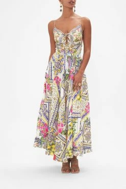 LONG DRESS WITH TIE FRONT AMALFI AMORE