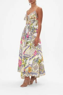 LONG DRESS WITH TIE FRONT AMALFI AMORE -clothing shop CAMILLA 00024270 AMALFIAMORE LONGDRESSW TIEFRONT 2