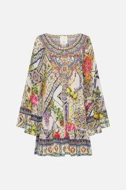 A LINE FRILL DRESS AMALFI AMORE -clothing shop CAMILLA 00024271 ALINEFRILLDRESS AMALFIAMORE GHOST 1