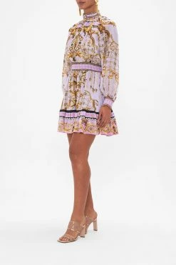 SHIRRED WAIST HIGH NECK MINI DRESS LAVENDER EVER AFTER -clothing shop CAMILLA 00024276 LAVENDEREVERAFTER SHIRREDWAISTHIGHNECKMINIDRESS 2 1ef3889f eeb9 44bd 82da f42cfd75d108