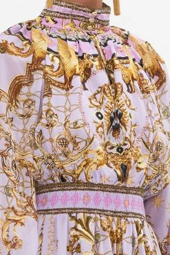 SHIRRED WAIST HIGH NECK MINI DRESS LAVENDER EVER AFTER -clothing shop CAMILLA 00024276 LAVENDEREVERAFTER SHIRREDWAISTHIGHNECKMINIDRESS 4 b63c3914 5ff7 4690 a77c 6ca42f576c82