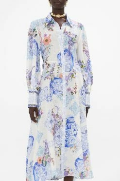 WAIST TIE SHIRT DRESS PAINT ME POSITANO -clothing shop CAMILLA 00024301 WAIST TIE SHIRT DRESS PAINT ME POSITANO 4