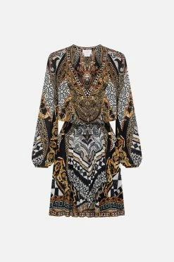 SHIRRED RELAXED SHORT DRESS LOOK UP TESORO -clothing shop CAMILLA 00024327 SHIRRED RELAXED SHORT DRESS LOOK UP TESORO GHOST