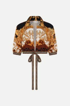 CROPPED TOP WITH TIE FRONT FEELING FRESCO -clothing shop CAMILLA 00024402 CROPPEDTOPWITHTIEFRONT FEELINGFRESCO GHOST 1