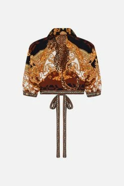 CROPPED TOP WITH TIE FRONT FEELING FRESCO -clothing shop CAMILLA 00024402 CROPPEDTOPWITHTIEFRONT FEELINGFRESCO GHOST 2