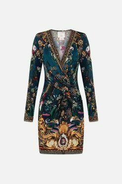 V-NECK CROSS FRONT DRESS VERDIS WORLD 9 V-NECK CROSS FRONT DRESS VERDIS WORLD -clothing shop CAMILLA 00024734 V NECK CROSS FRONT DRESS VERDIS WORLD GHOST 1