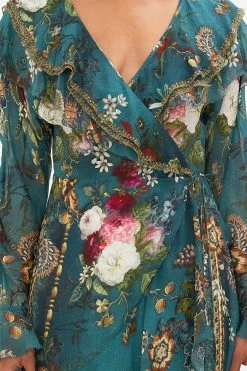 RUFFLE WRAP DRESS VERDIS WORLD -clothing shop CAMILLA 00024736 RUFFLE WRAP DRESS VERDIS WORLD 5