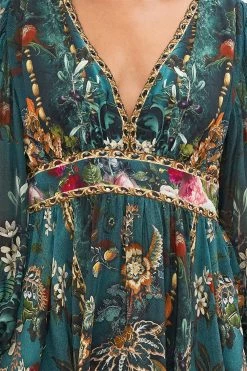 SHORT DRESS WITH BLOUSON SLEEVE VERDIS WORLD -clothing shop CAMILLA 00024738 SHORT DRESS W BLOUSON SLEEVE VERDIS WORLD 5